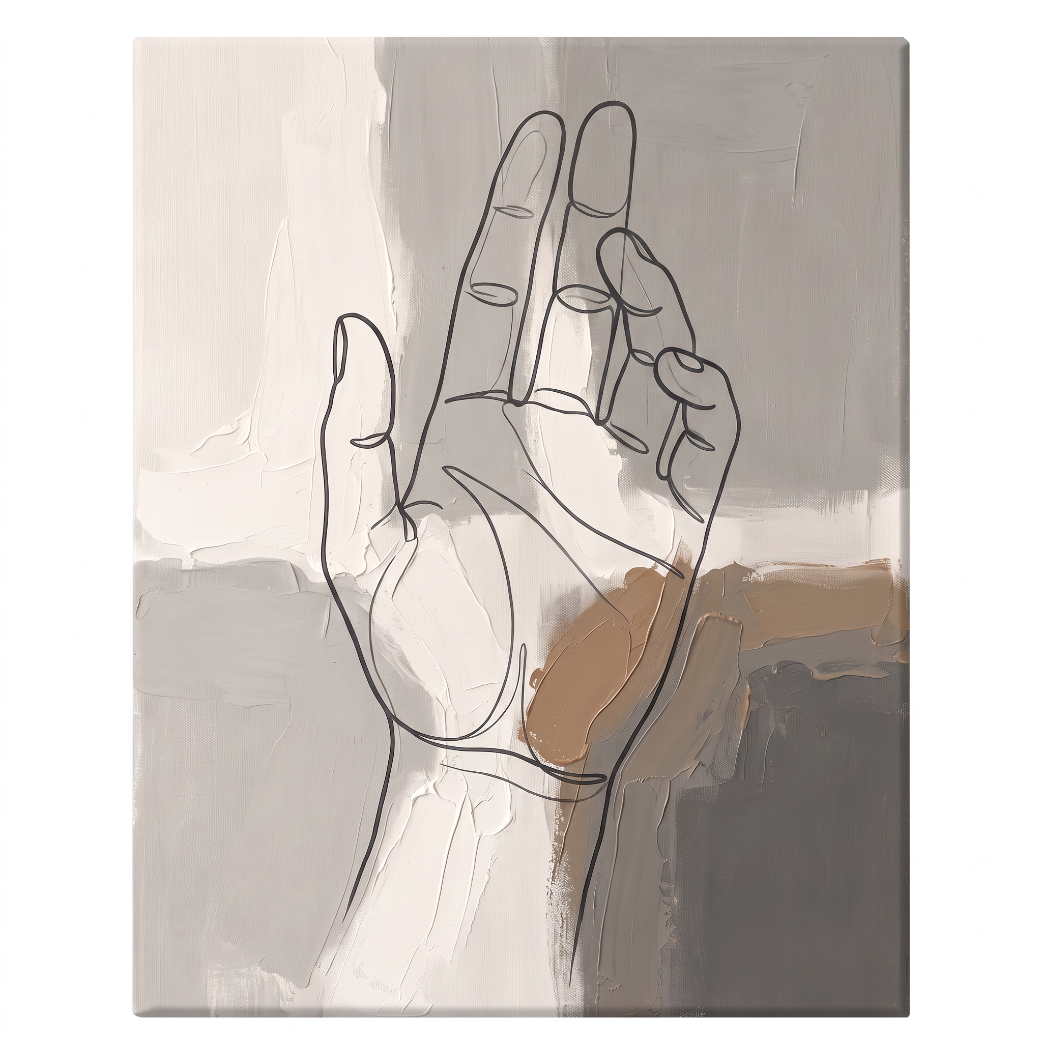 Hand Gesture Line line drawing art - BloomWorld wall art print