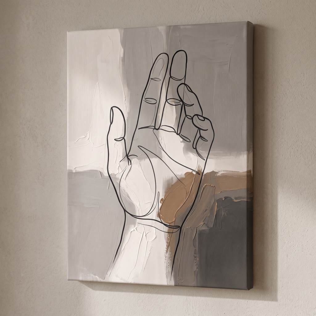Hand Gesture Line line drawing art - BloomWorld wall art print