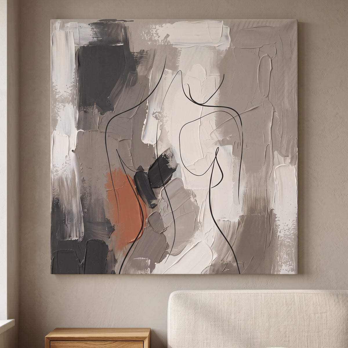 Abstract Body Curve abstract line art - BloomWorld wall art print