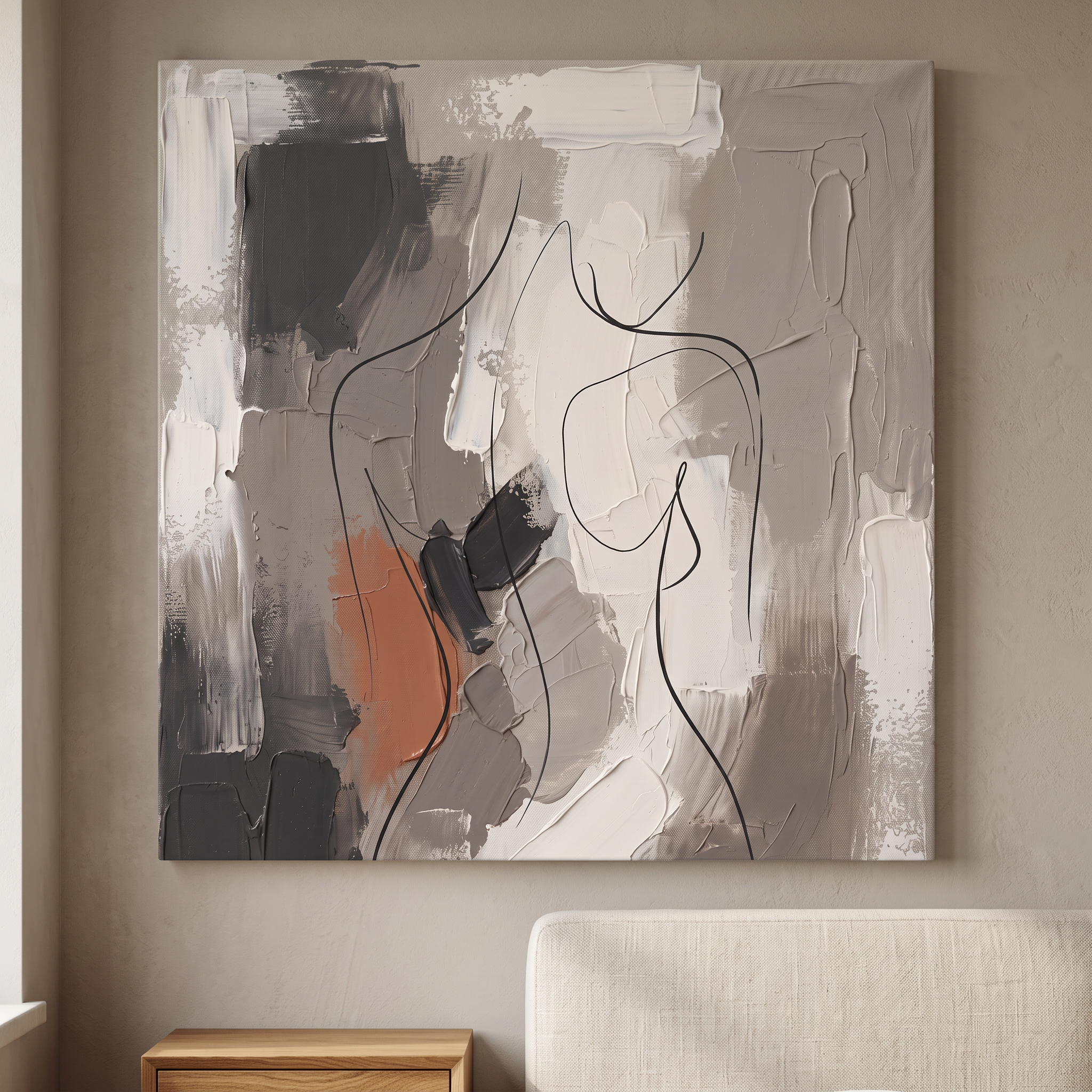 Abstract Body Curve abstract line art - BloomWorld wall art print