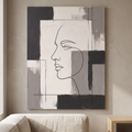 Single Line Figure Study Canvas — canvas wall art, large wall art, canvas wall art shown on a wall in a styled interior, view C8 (minimalist line art) | BloomWo