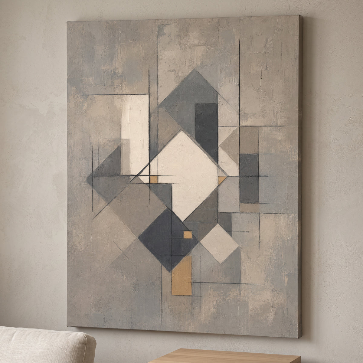 Mother Child Line Art Minimalist Canvas — abstract line art, bedroom decor, canvas wall art shown on a wall in a styled interior, view C8 (minimalist line art) 
