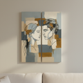 Abstract Face Line Art Variant 4 abstract face line art 2-piece 成套 - BloomWorld wall art print