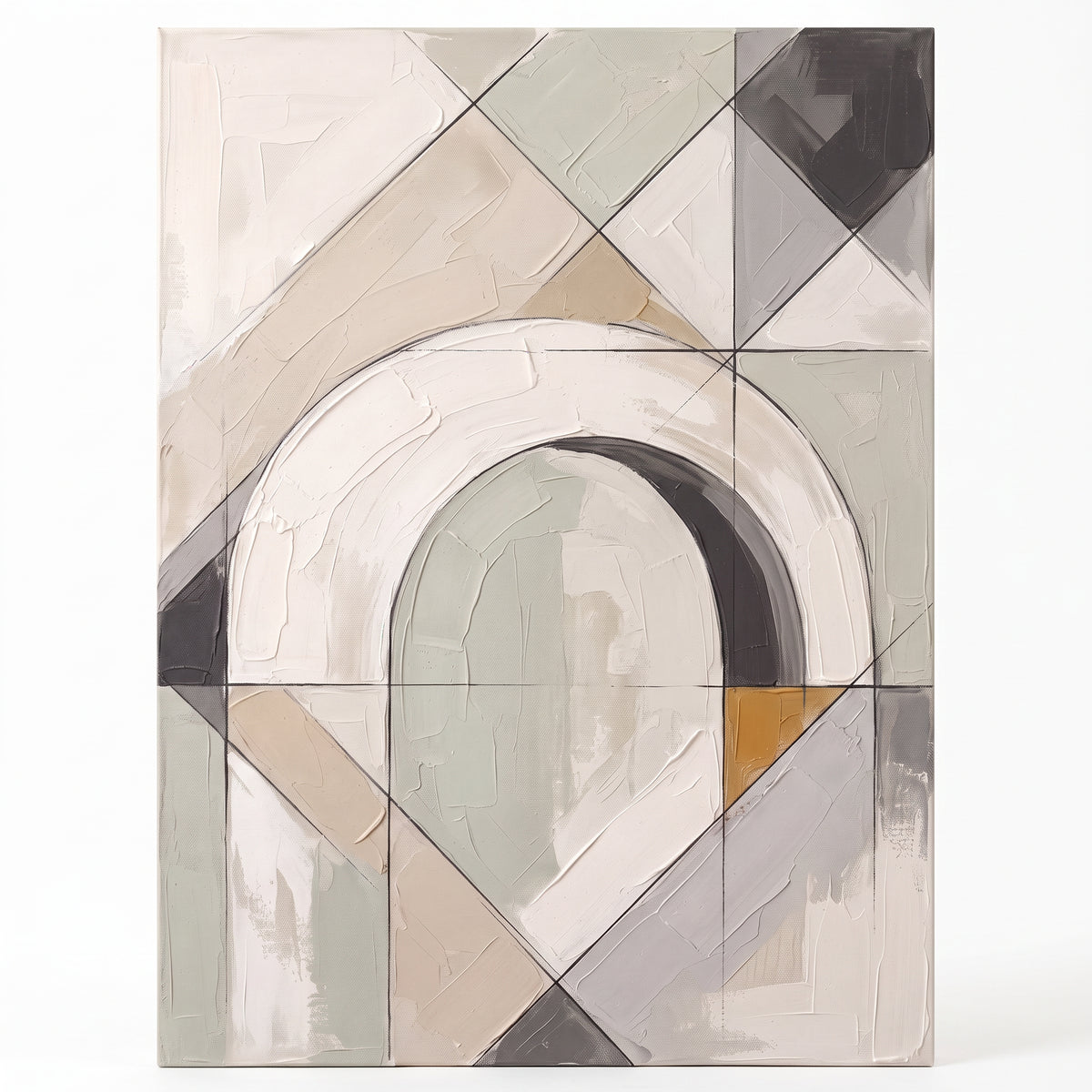 Canvas Japandi Wall Art Large — earth tone decor, japandi decor, canvas wall art shown on a wall in a styled interior, view C1 (minimalist line art) | BloomWorl