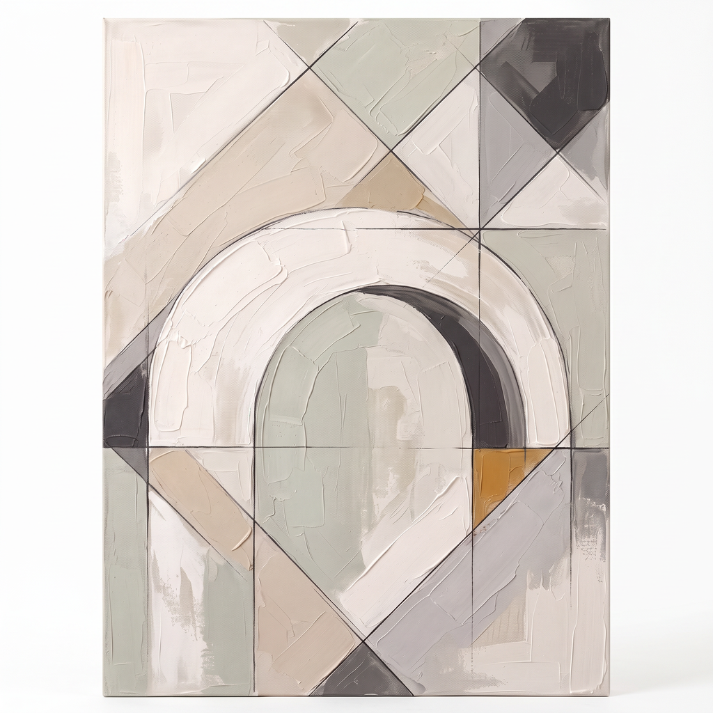 Canvas Japandi Wall Art Large — earth tone decor, japandi decor, canvas wall art shown on a wall in a styled interior, view C1 (minimalist line art) | BloomWorl