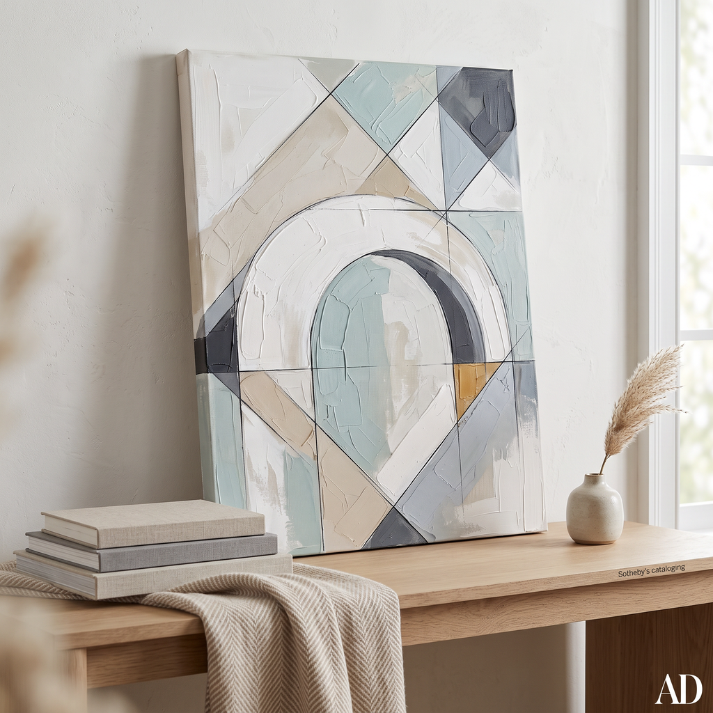 Canvas Japandi Wall Art Large — earth tone decor, japandi decor, canvas wall art shown on a wall in a styled interior, view C10 (minimalist line art) | BloomWor