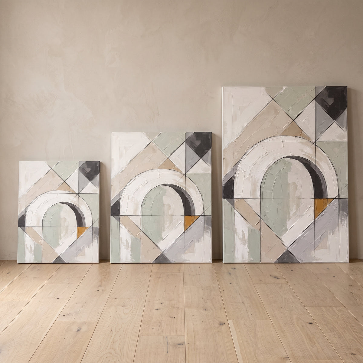 Canvas Japandi Wall Art Large — earth tone decor, japandi decor, canvas wall art shown on a wall in a styled interior, view C7 (minimalist line art) | BloomWorl