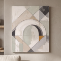 Canvas Japandi Wall Art Large — earth tone decor, japandi decor, canvas wall art shown on a wall in a styled interior, view C8 (minimalist line art) | BloomWorl