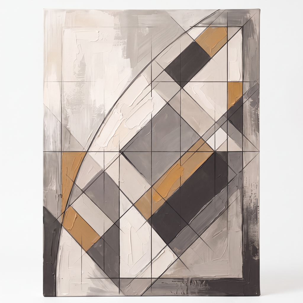Large Modern Wall Art Canvas — stretched canvas on a wall in a living room, gallery-wrapped canvas wall art by BloomWorld