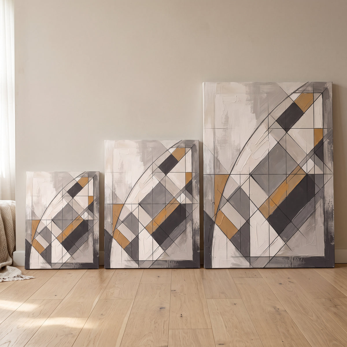 Large Modern Wall Art Canvas — close-up of the printed canvas surface, gallery-wrapped canvas wall art by BloomWorld