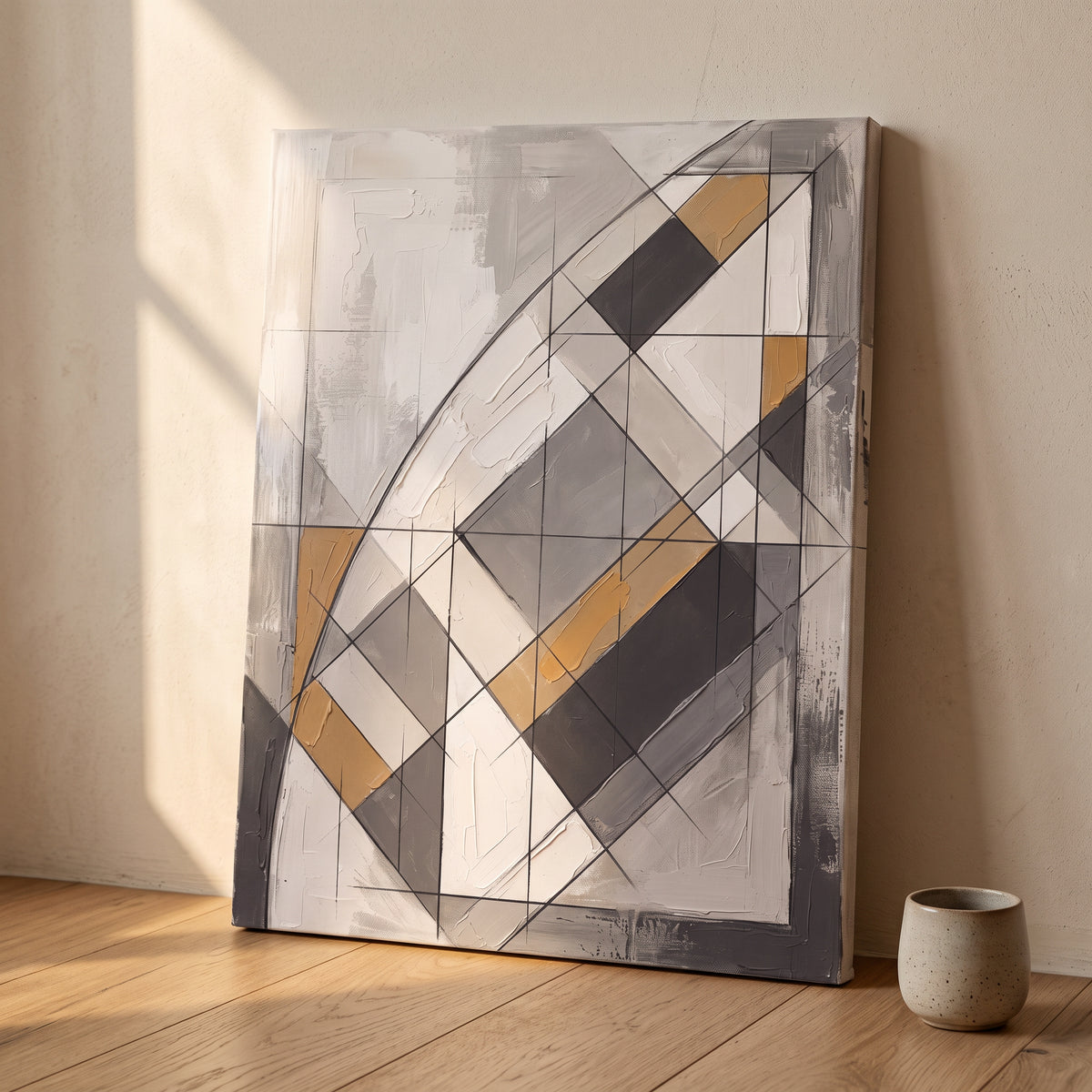 Large Modern Wall Art Canvas — canvas styled above a bed headboard, gallery-wrapped canvas wall art by BloomWorld