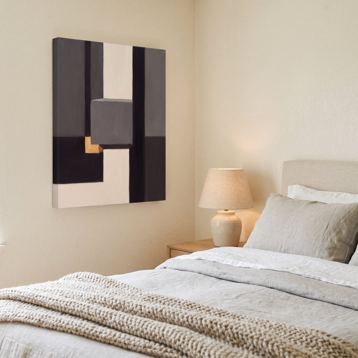 Large Minimalist Canvas Art, Minimalist Scandinavian Line Art, Bedroom Decor, Gift
