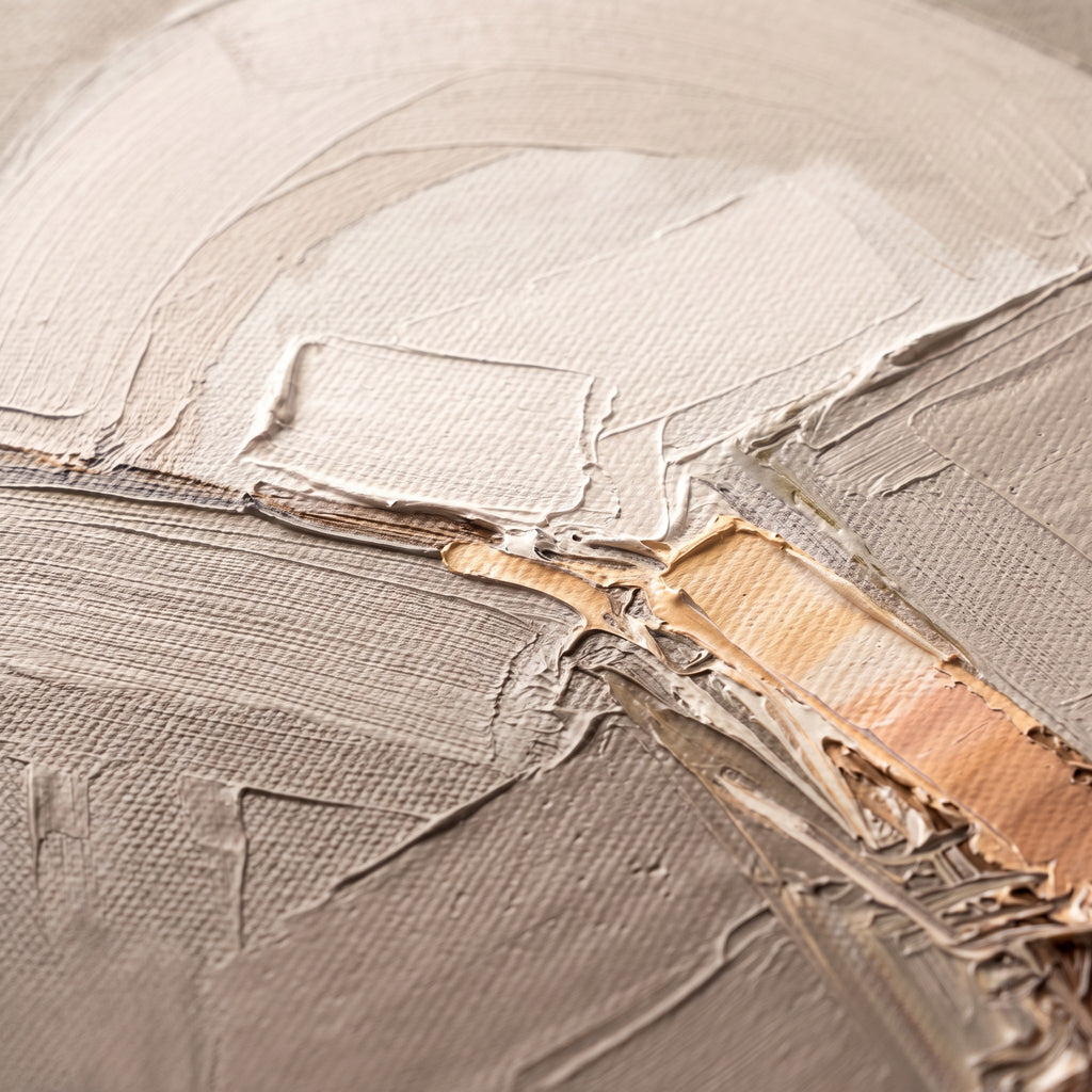 Large Neutral Abstract Wall Art, Oatmeal Arch Fields, Minimalist Canvas for Living Room, Modern Earth Tone Decor, Gift