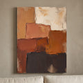Oversized Neutral Abstract Wall Art — abstract canvas art, bedroom wall decor, canvas wall art shown on a wall in a styled interior, view C8 (neutral abstract) 