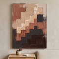 Warm Neutral Abstract Canvas Art — abstract canvas art, earth tone decor, canvas wall art shown on a wall in a styled interior, view C8 (neutral abstract) | Blo