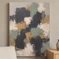 Large Modern Neutral Wall Art — abstract canvas art, dining room decor, canvas wall art shown on a wall in a styled interior, view C8 (neutral abstract) | Bloom
