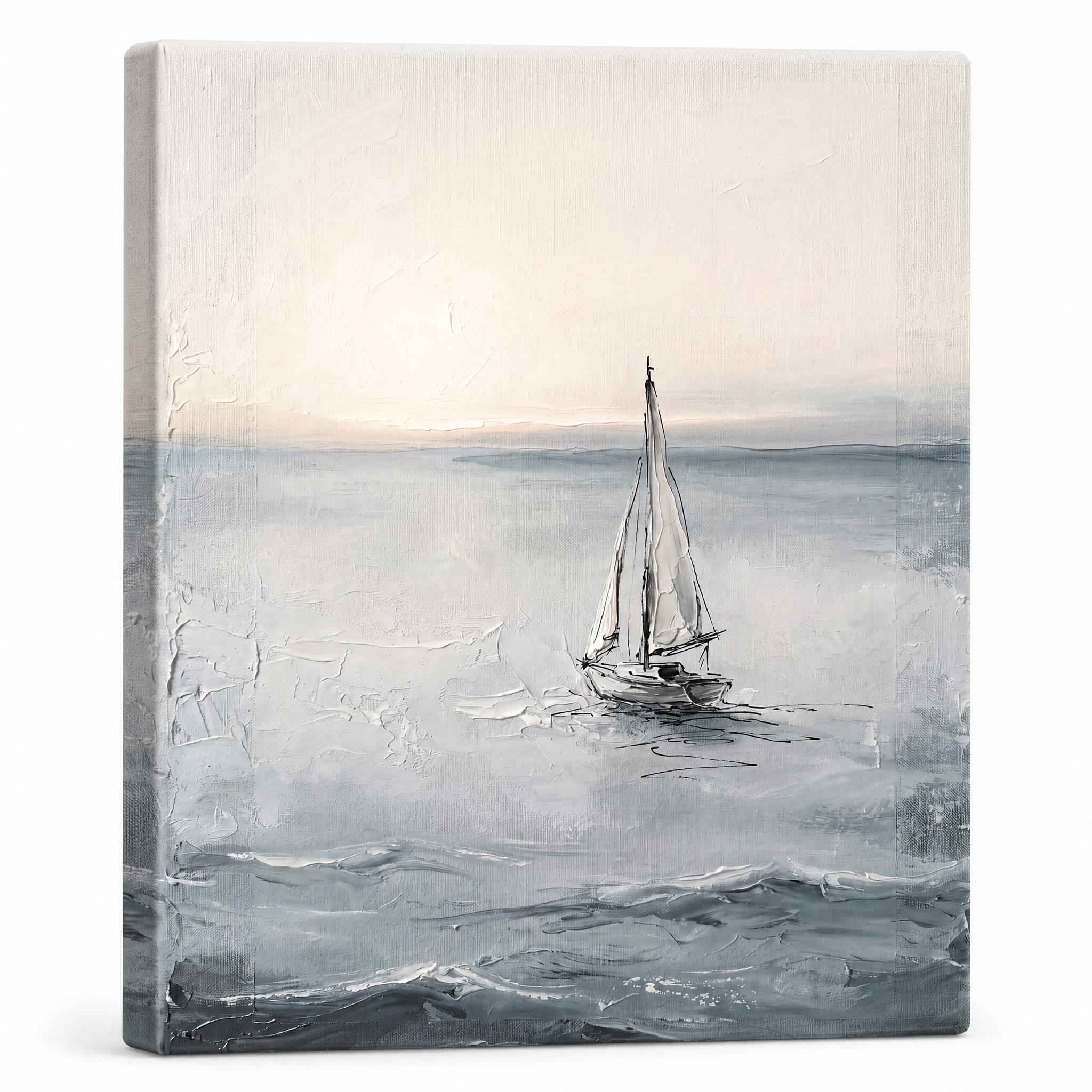 Sailboat in Sea Mist Nautical Wall Art, Bedroom Decor, Gift