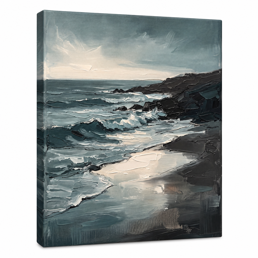 Shoreline at Dusk Large Coastal Wall Art, Living Room Decor, Gift