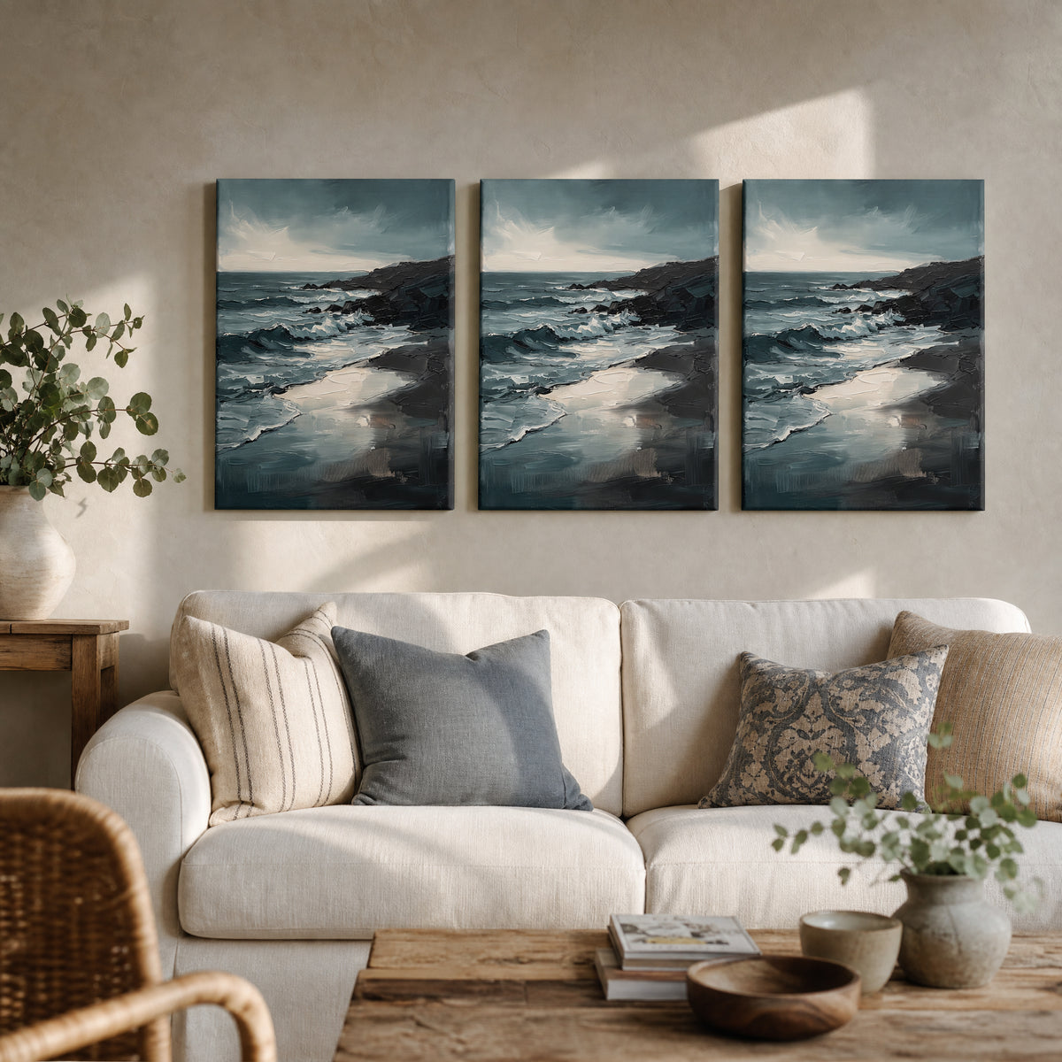 Shoreline at Dusk large coastal wall art for living room - BloomWorld wall art print