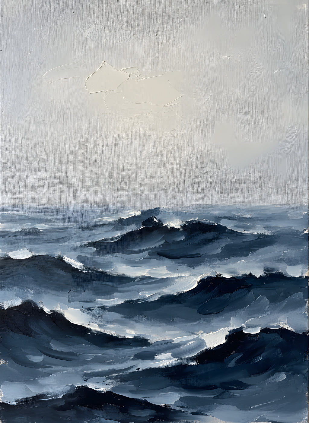 Dark Swell under Fog Coastal Wall Art, Bedroom Decor, Gift