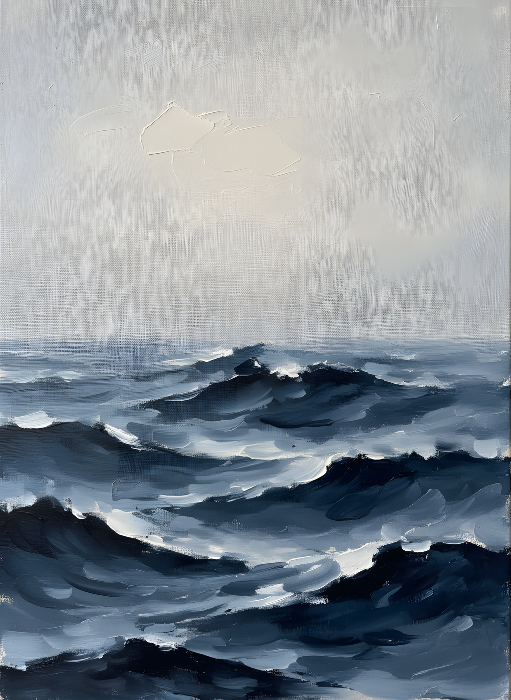 Dark Swell under Fog Coastal Wall Art, Bedroom Decor, Gift