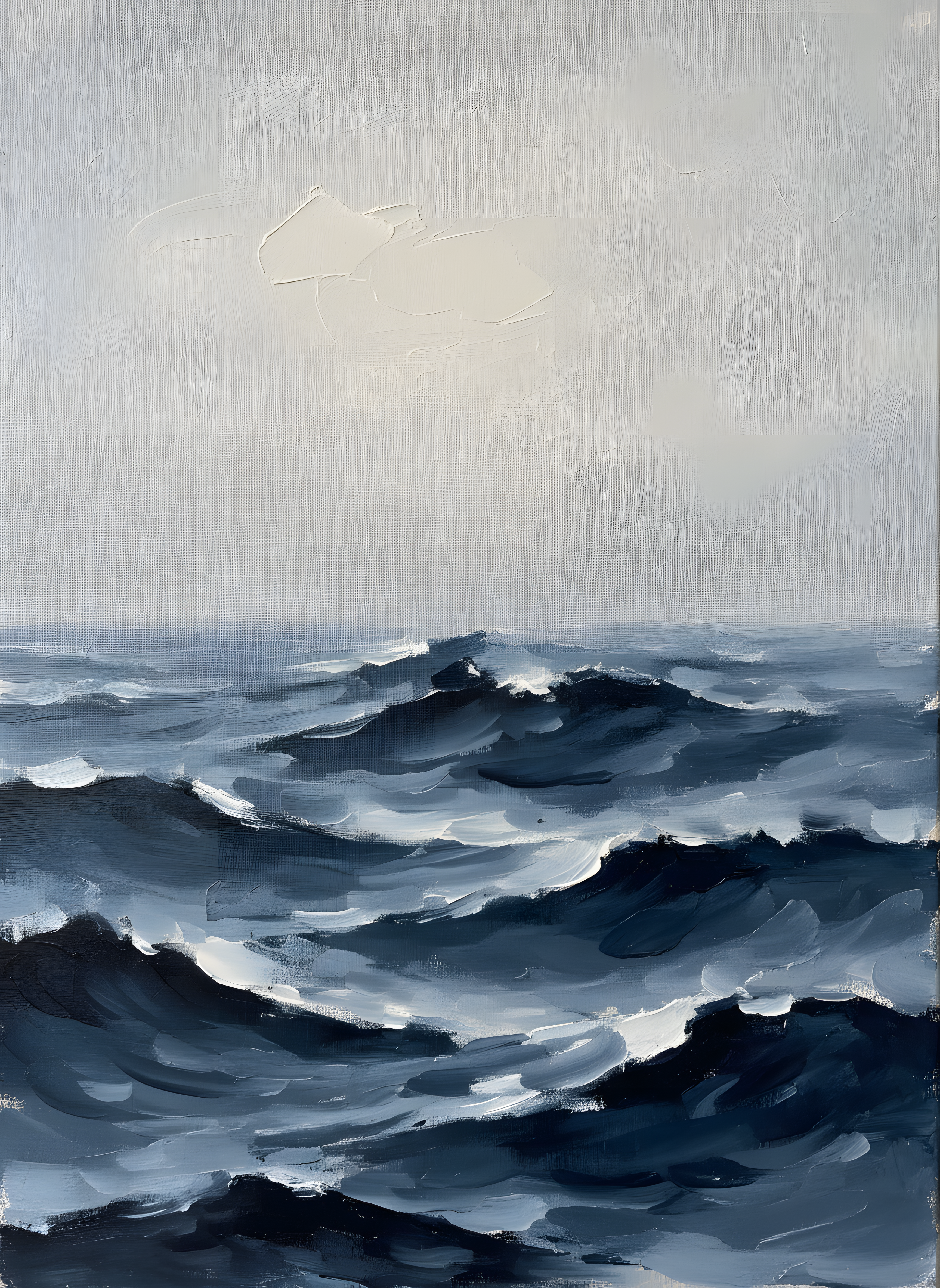 Dark Swell under Fog Coastal Wall Art, Bedroom Decor, Gift