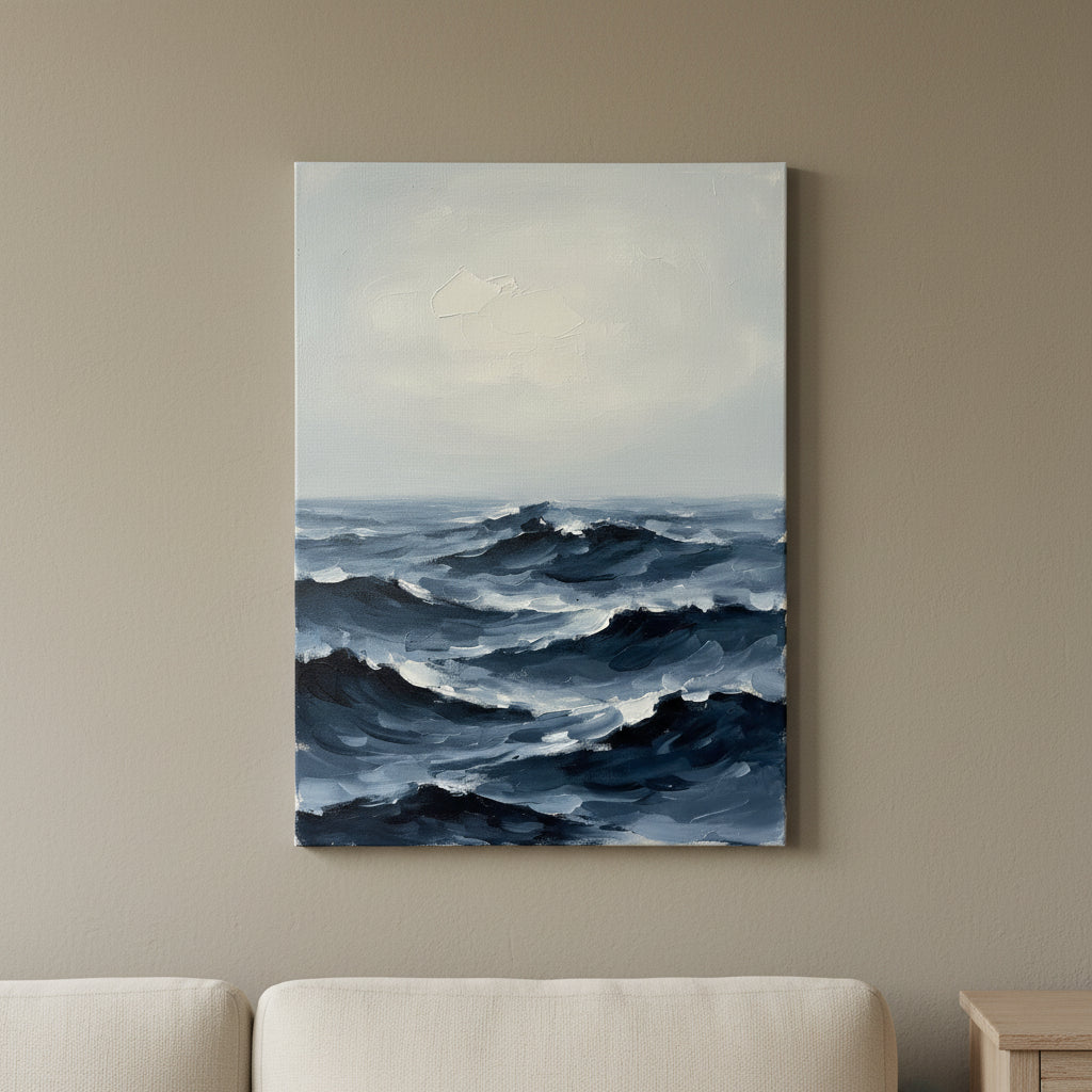 Dark Swell under Fog coastal wall art for bedroom - BloomWorld wall art print