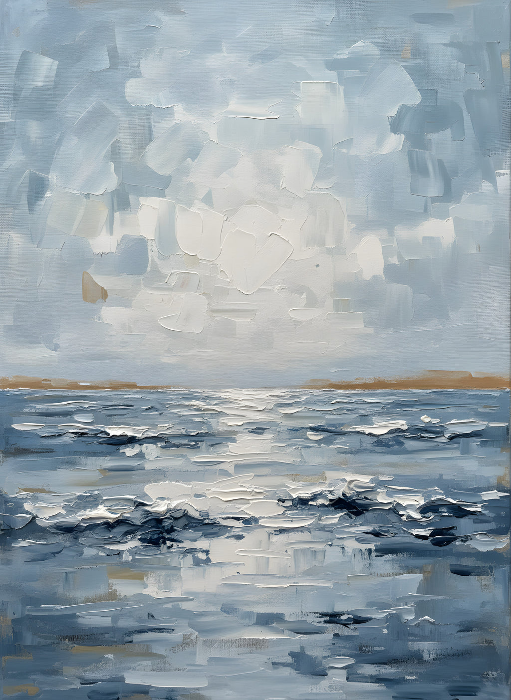 Sea Sky Horizon Coastal Wall Art, Bathroom Decor, Gift
