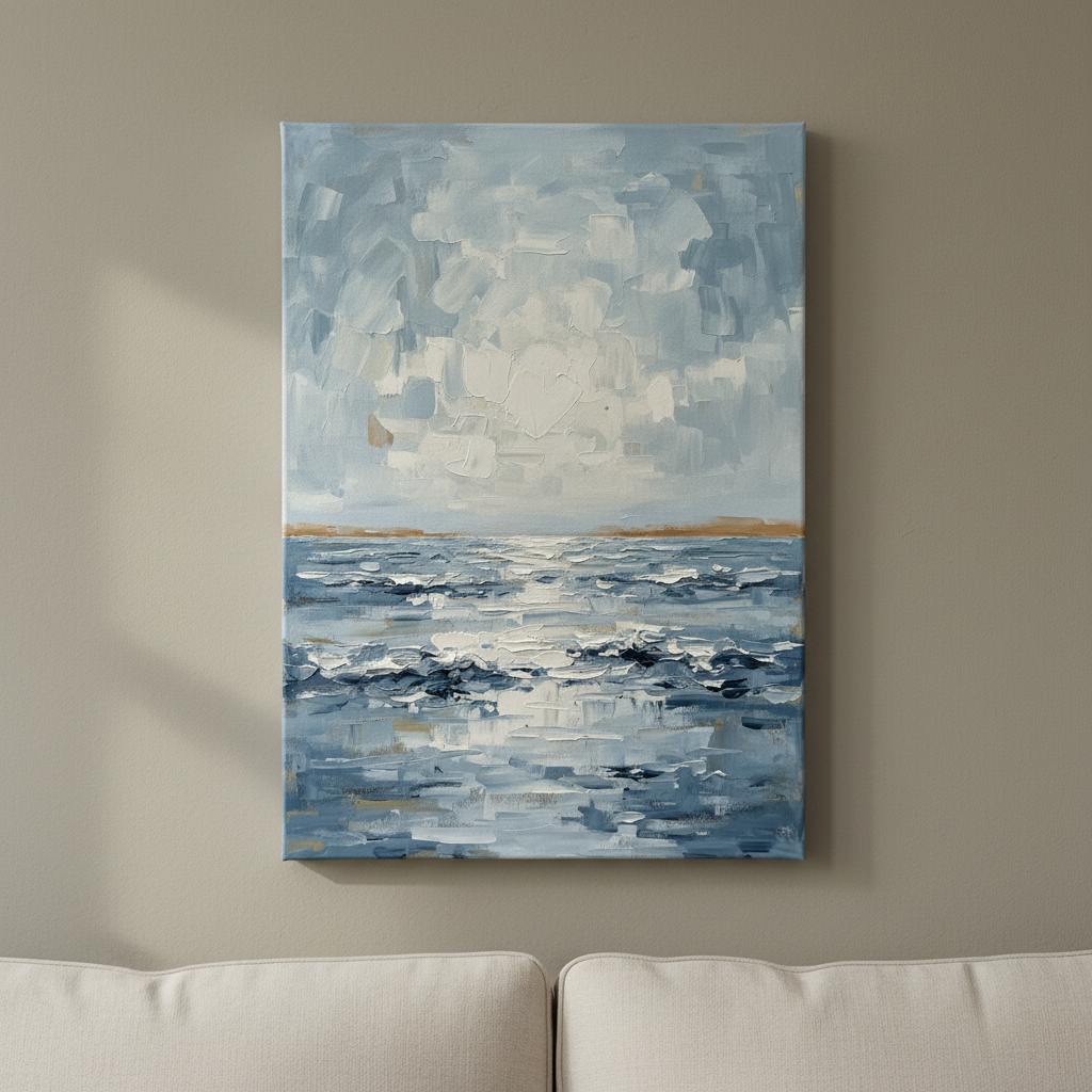 Sea Sky Horizon Coastal Wall Art, Bathroom Decor, Gift