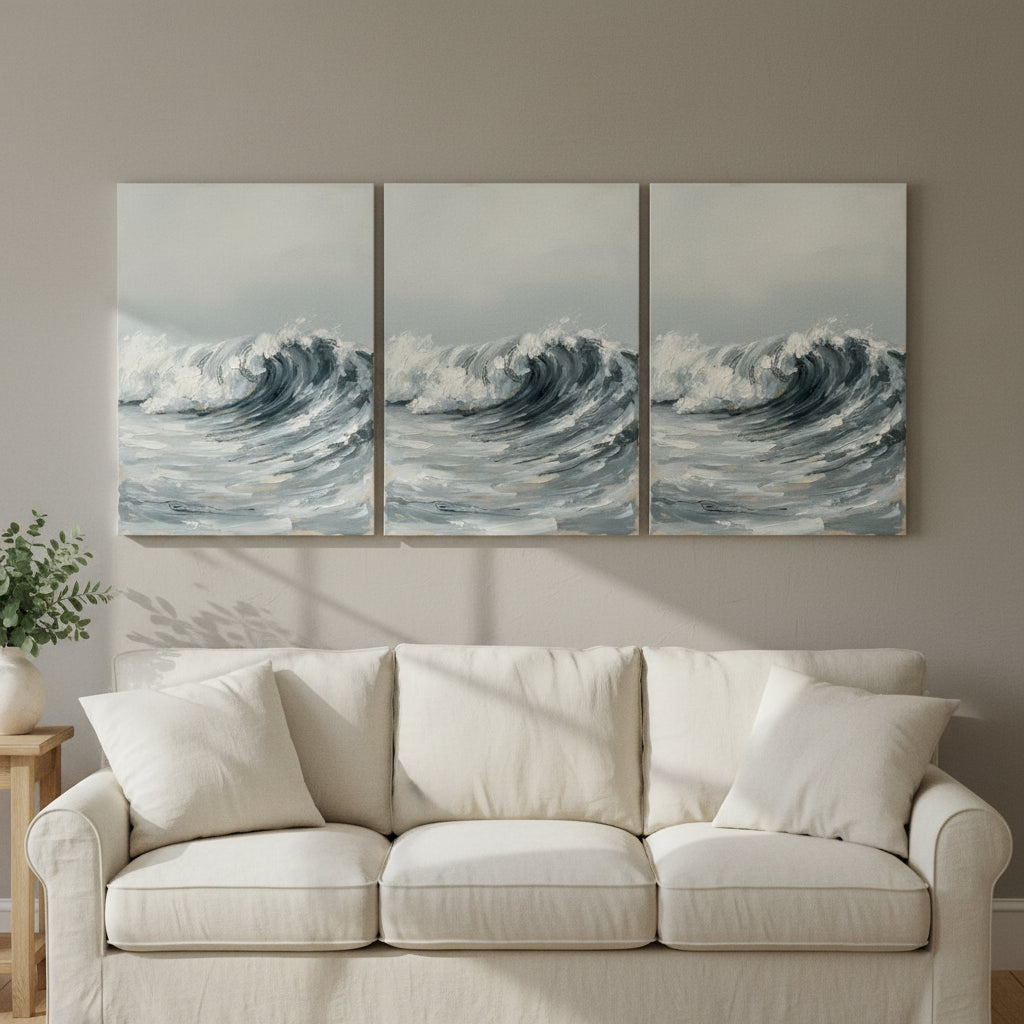 Slow Wave Crest seascape wall art for living room - BloomWorld wall art print