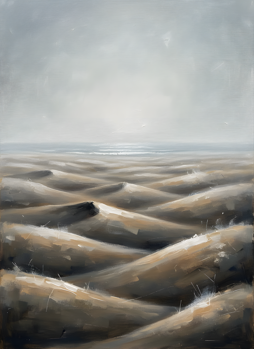 Sand Dunes in Fog Beach Wall Art, Bedroom Decor, Gift