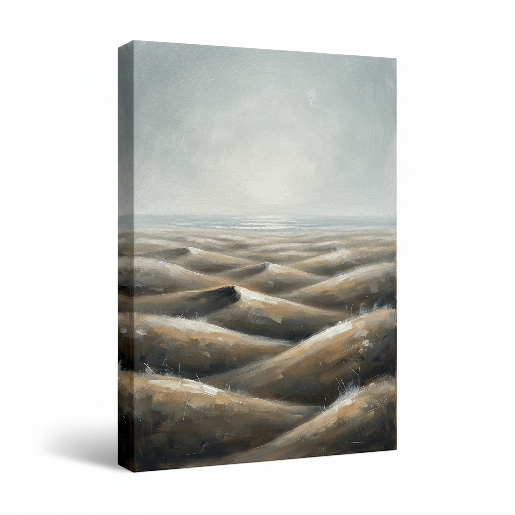 Sand Dunes in Fog Beach Wall Art, Bedroom Decor, Gift
