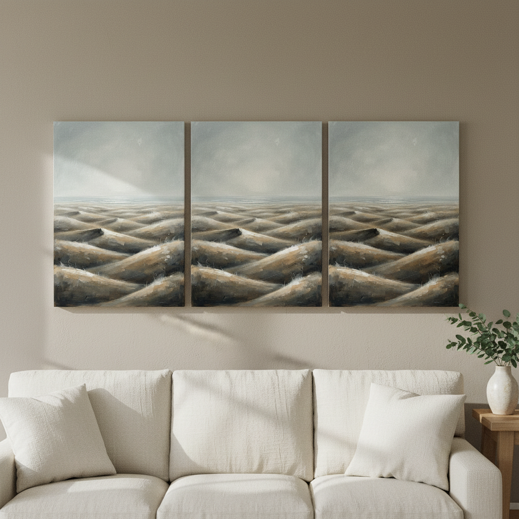 Sand Dunes in Fog Beach Wall Art, Bedroom Decor, Gift