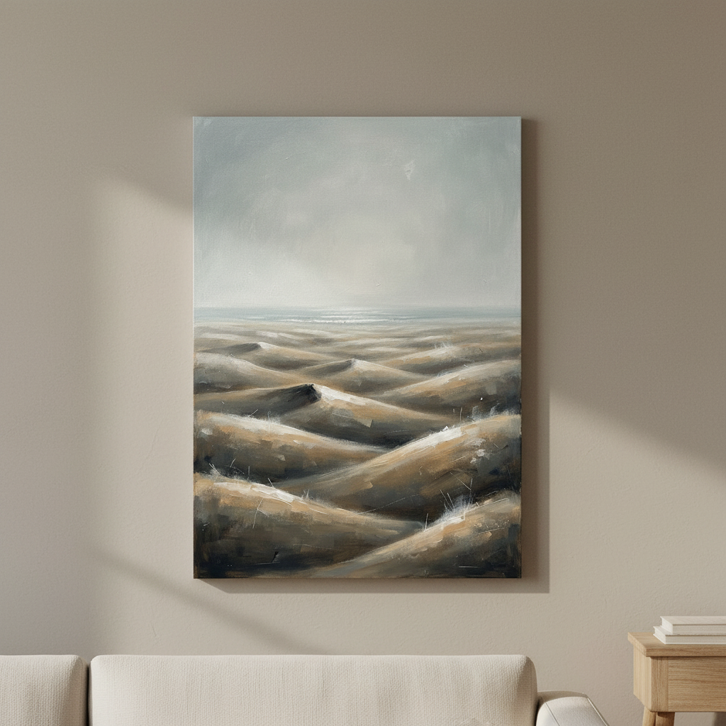 Sand Dunes in Fog Beach Wall Art, Bedroom Decor, Gift