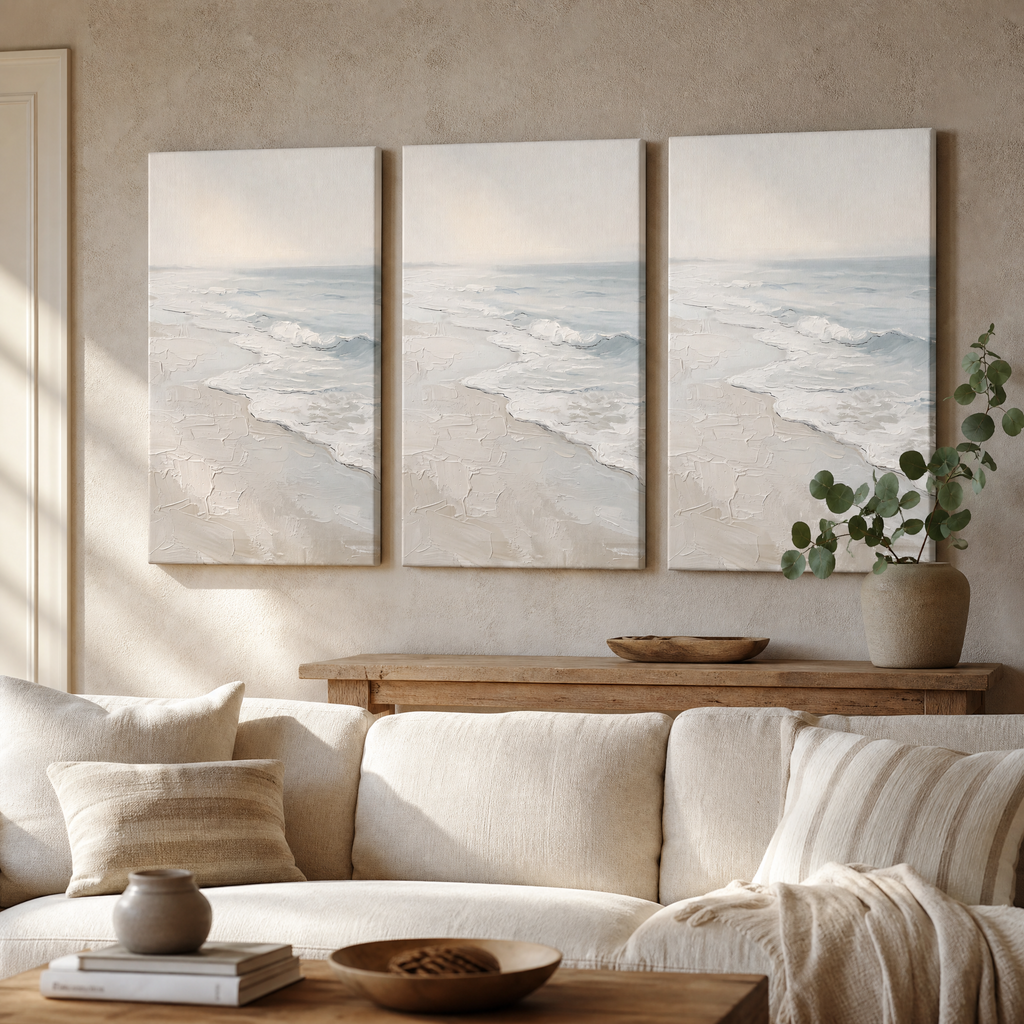 Wet Sand Foam Beach Wall Decor, Bathroom Decor, Gift