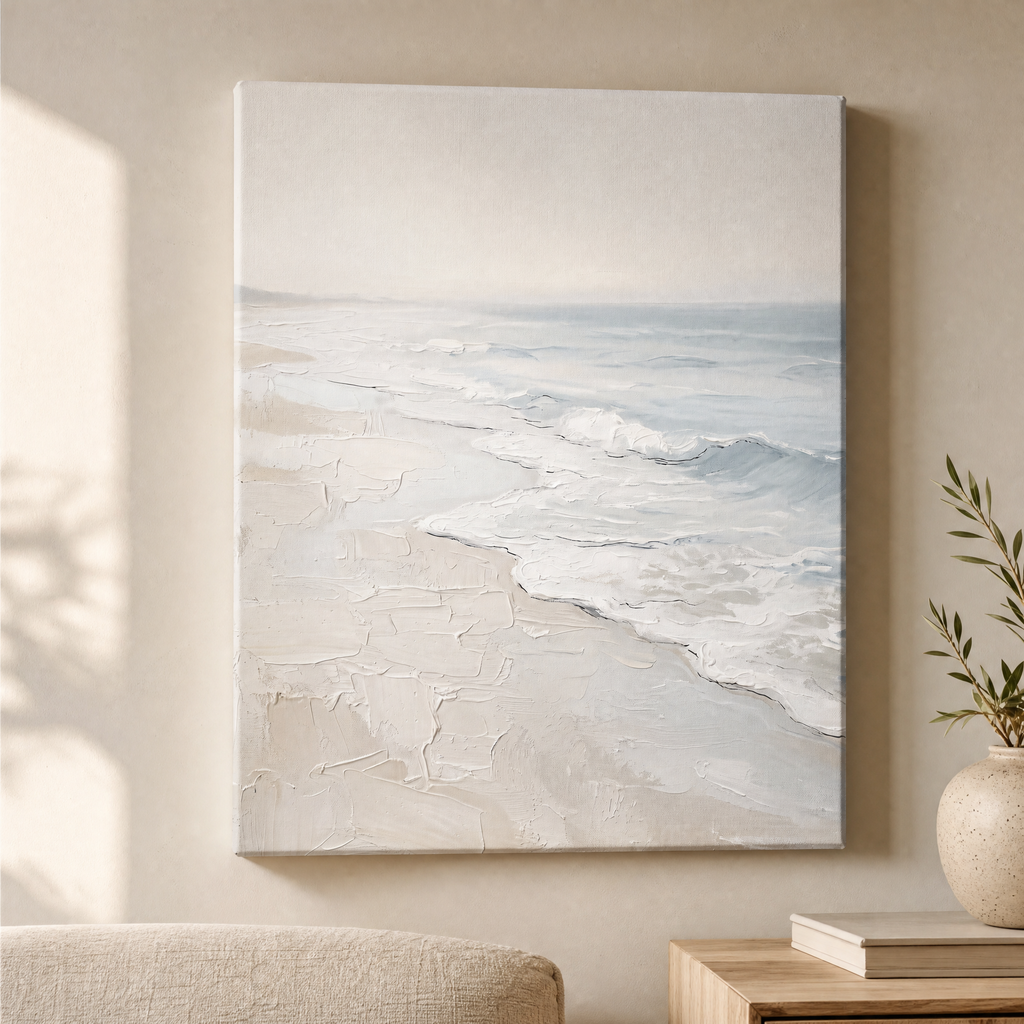 Wet Sand Foam Beach Wall Decor, Bathroom Decor, Gift