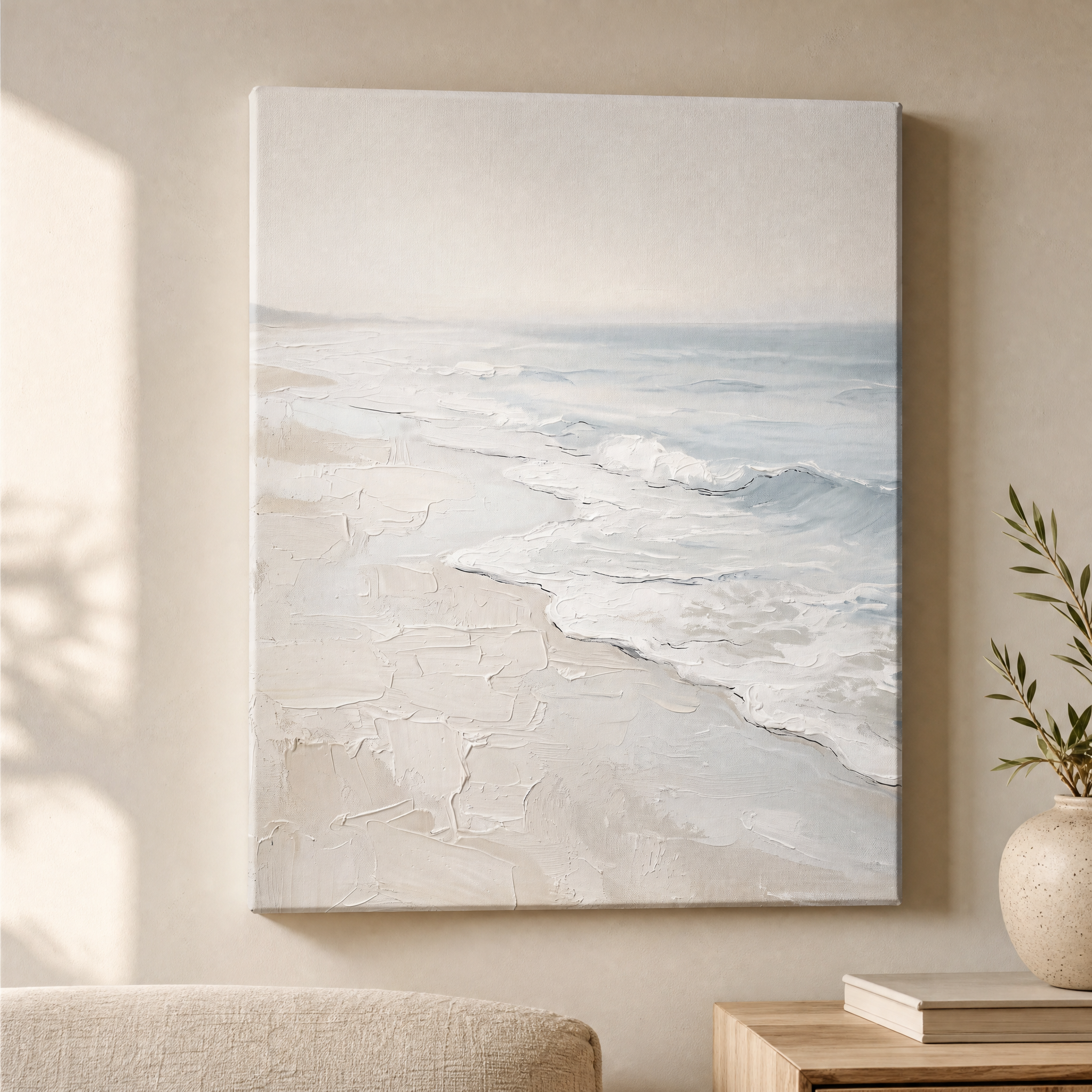 Wet Sand Foam Beach Wall Decor, Bathroom Decor, Gift