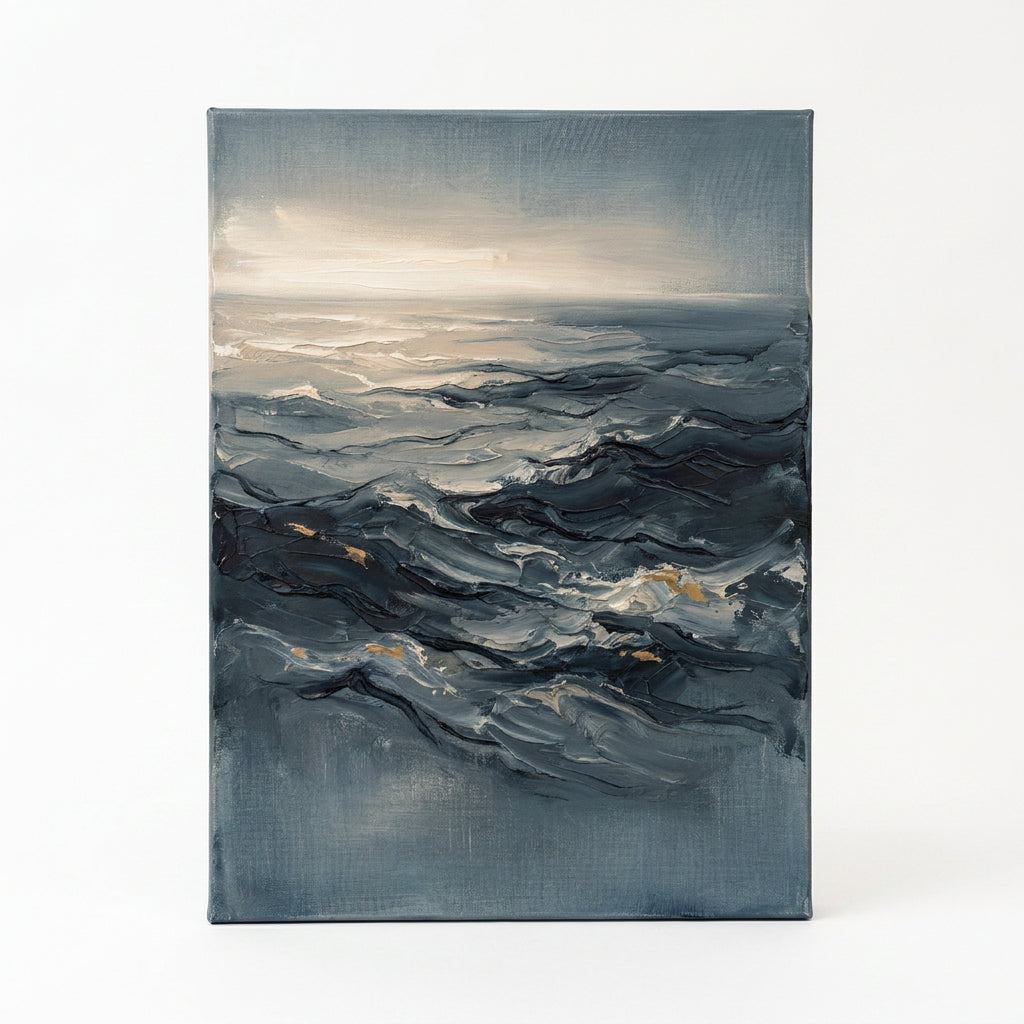 Midnight Ocean Swell dark ocean wall art - BloomWorld wall art print