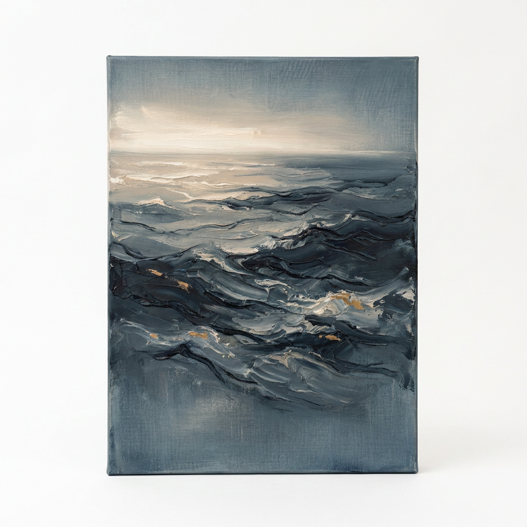Midnight Ocean Swell dark ocean wall art - BloomWorld wall art print