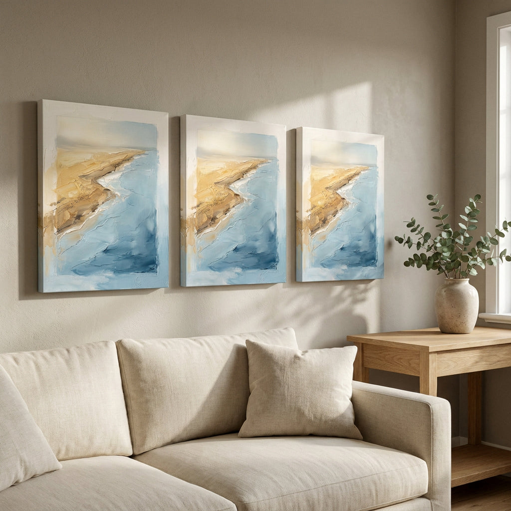 Sunlit Shoreline beach coastal wall art - BloomWorld wall art print