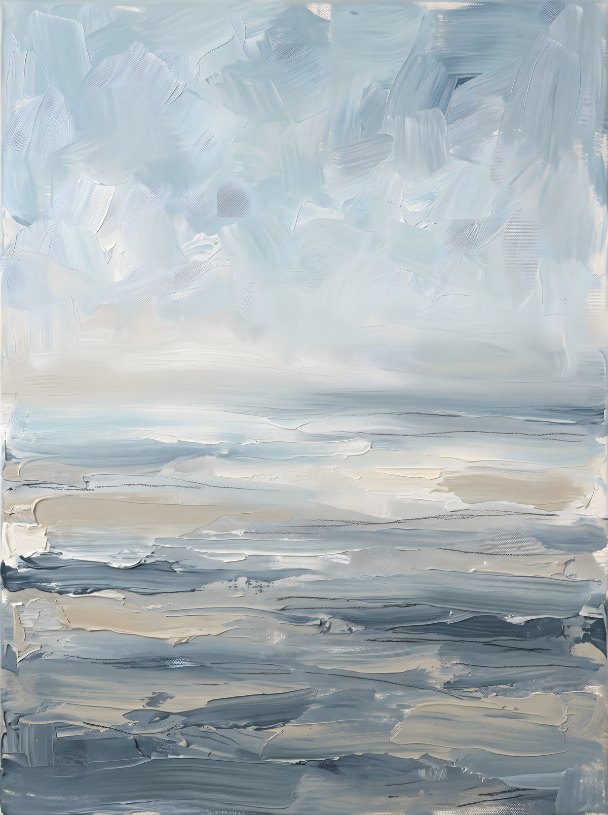 Misty Horizon Seascape Canvas — canvas wall art, coastal, full artwork view, coastal seascape canvas wall art print | BloomWorld Art