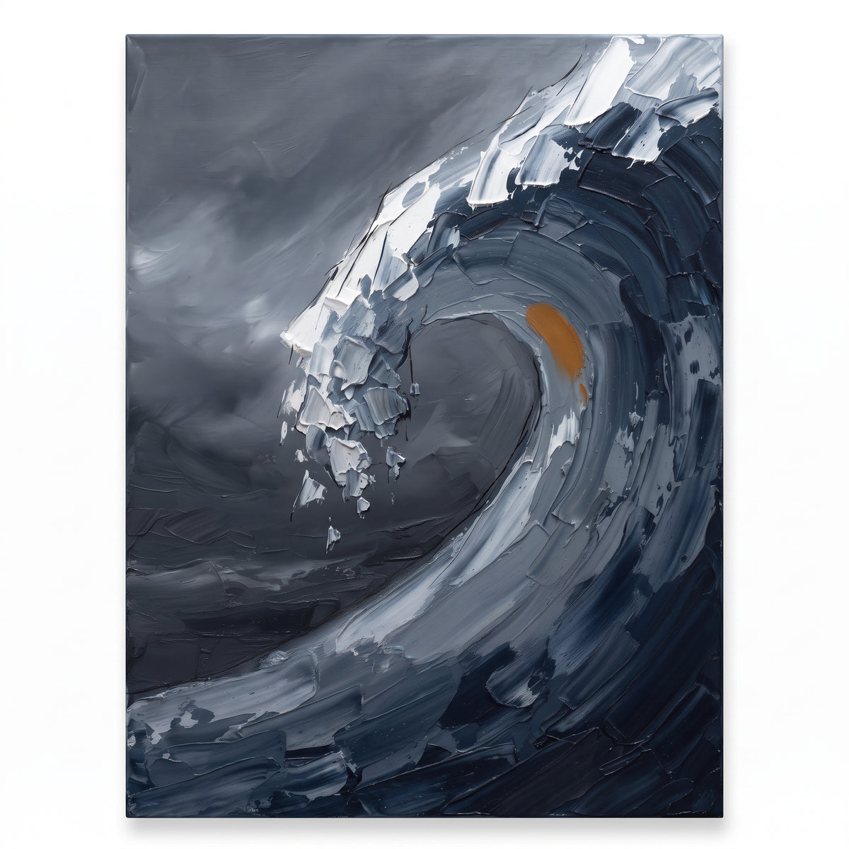 Navy Dark Ocean Wall Art — canvas wall art, coast canvas prints, canvas wall art shown on a wall in a styled interior, view C1 (coastal seascape) | BloomWorld A