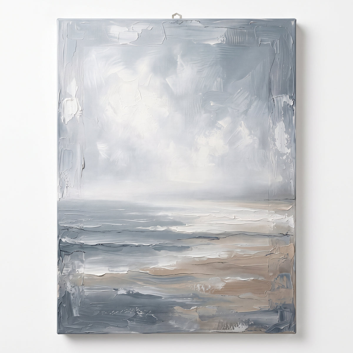 Blue Sea Wall Art — beach house decor, beach wall art, canvas wall art shown on a wall in a styled interior, view C1 (coastal seascape) | BloomWorld Art