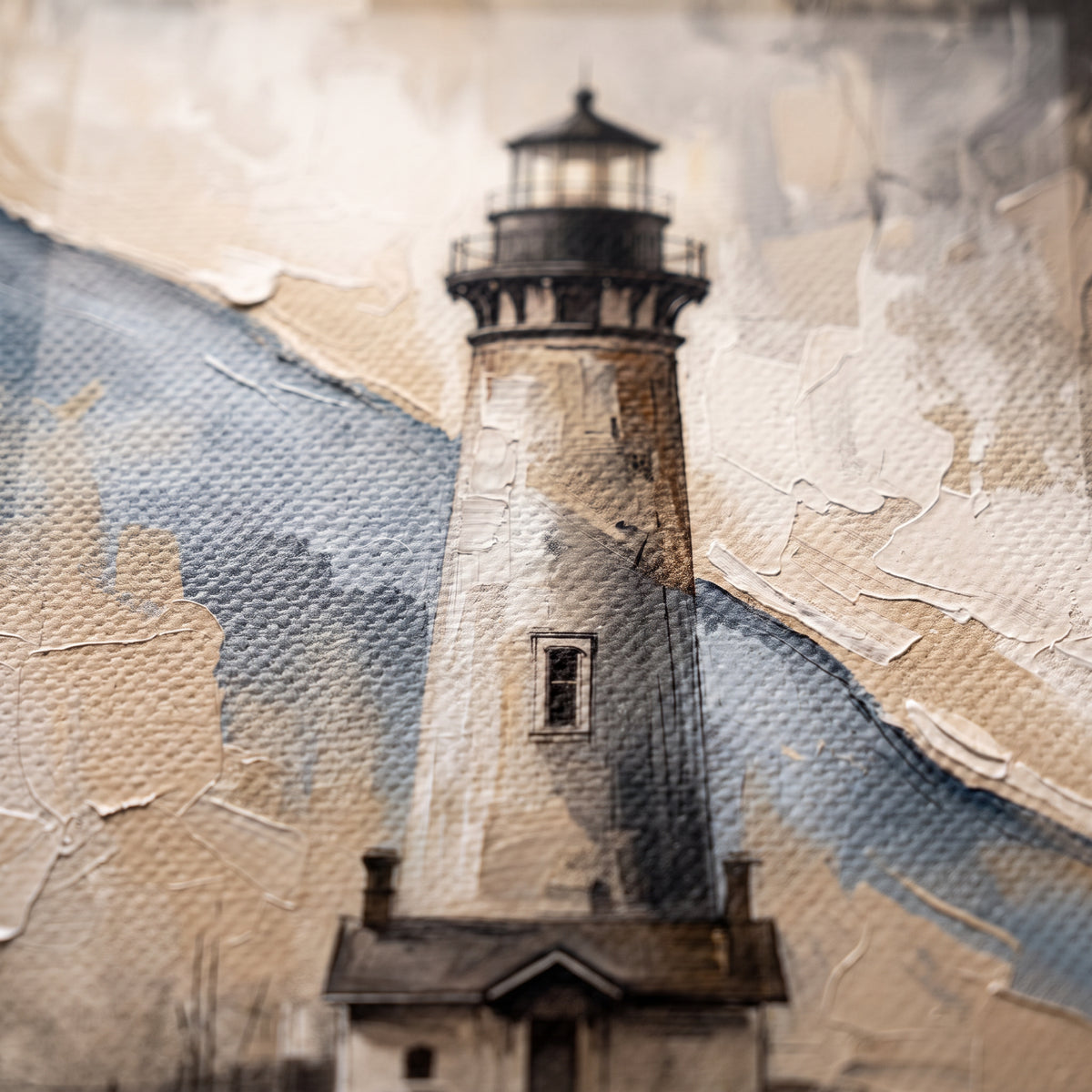 Lighthouse Beam at Dusk Canvas, Coastal Wall Art, Nautical Beach House Decor, Gift