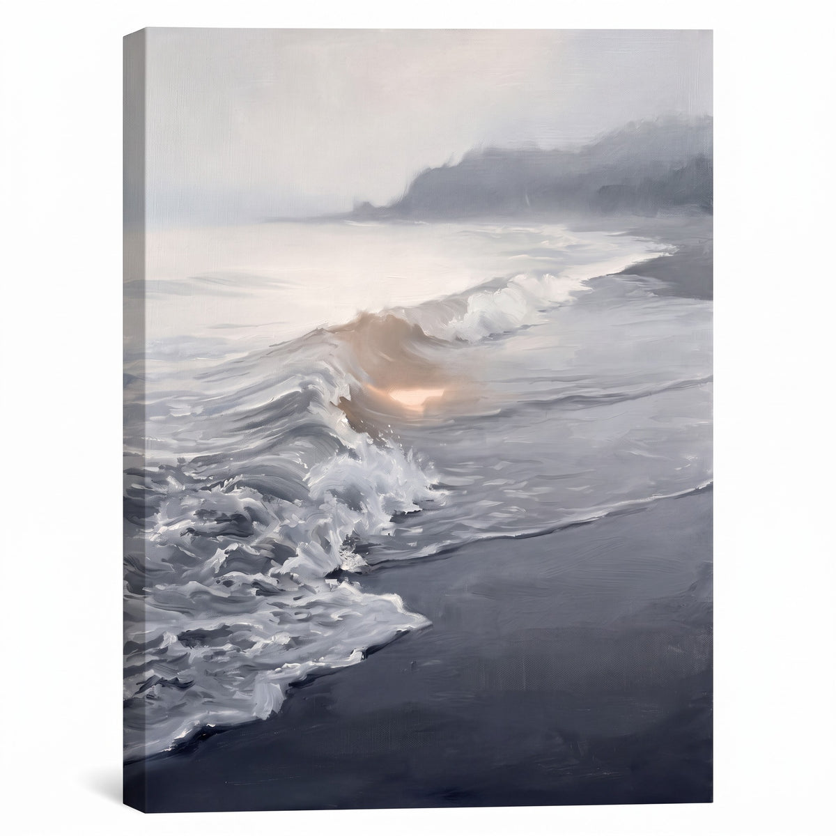 Misty Wave Wall Art, Dramatic Seascape, Coastal Living Room Decor, Gift