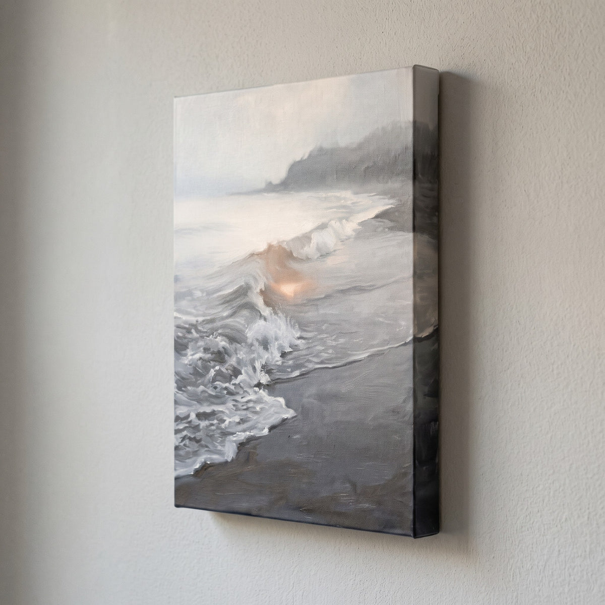 Misty Wave Wall Art, Dramatic Seascape, Coastal Living Room Decor, Gift