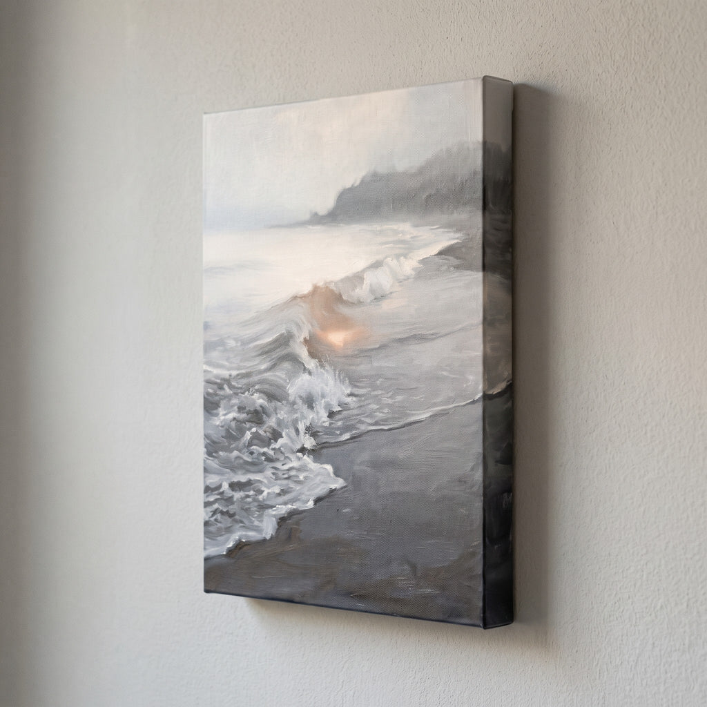 Misty Wave Wall Art, Dramatic Seascape, Coastal Living Room Decor, Gift