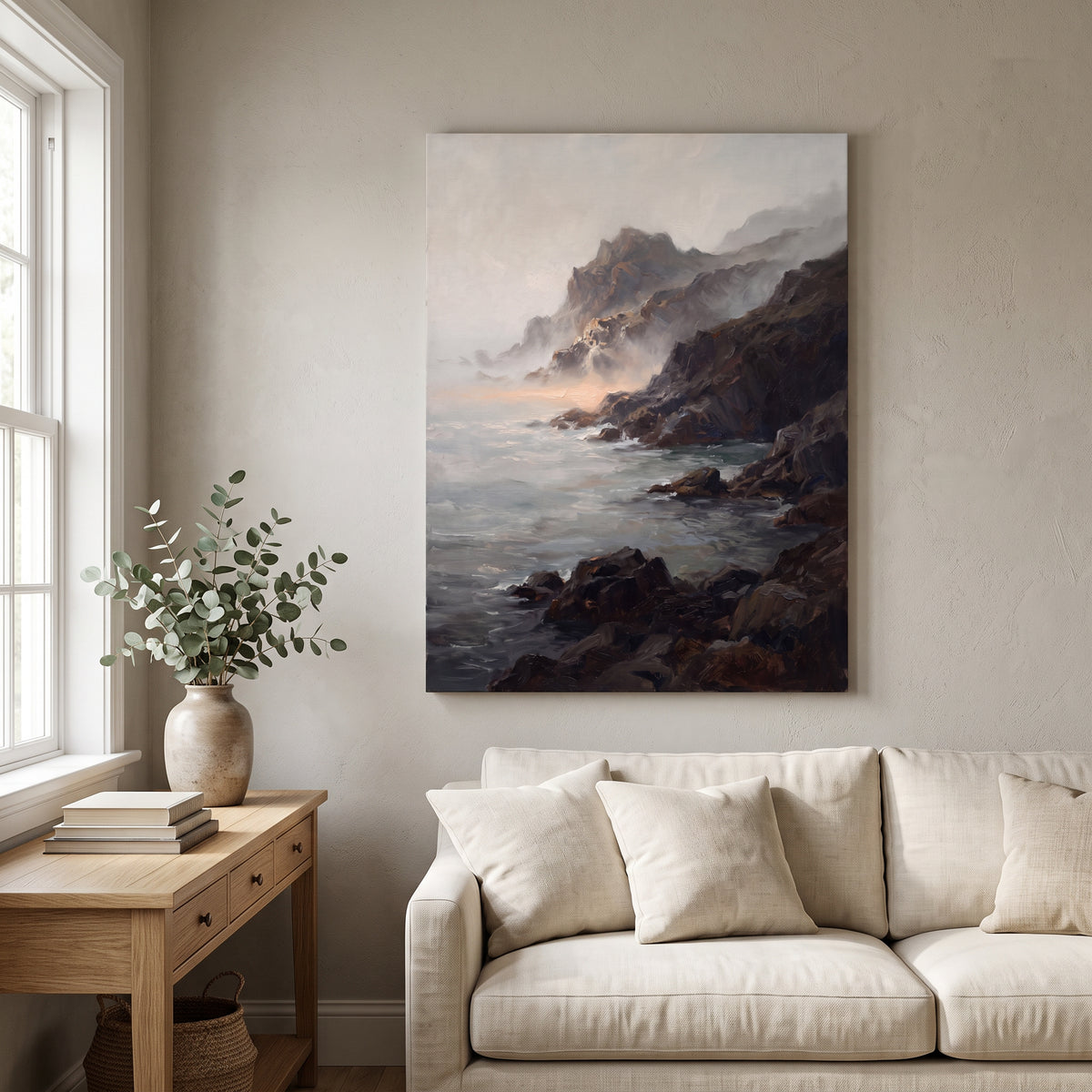 Large Coastal Wall Art For Living Room, Dramatic Seascape, Coastal Living Room Decor, Gift
