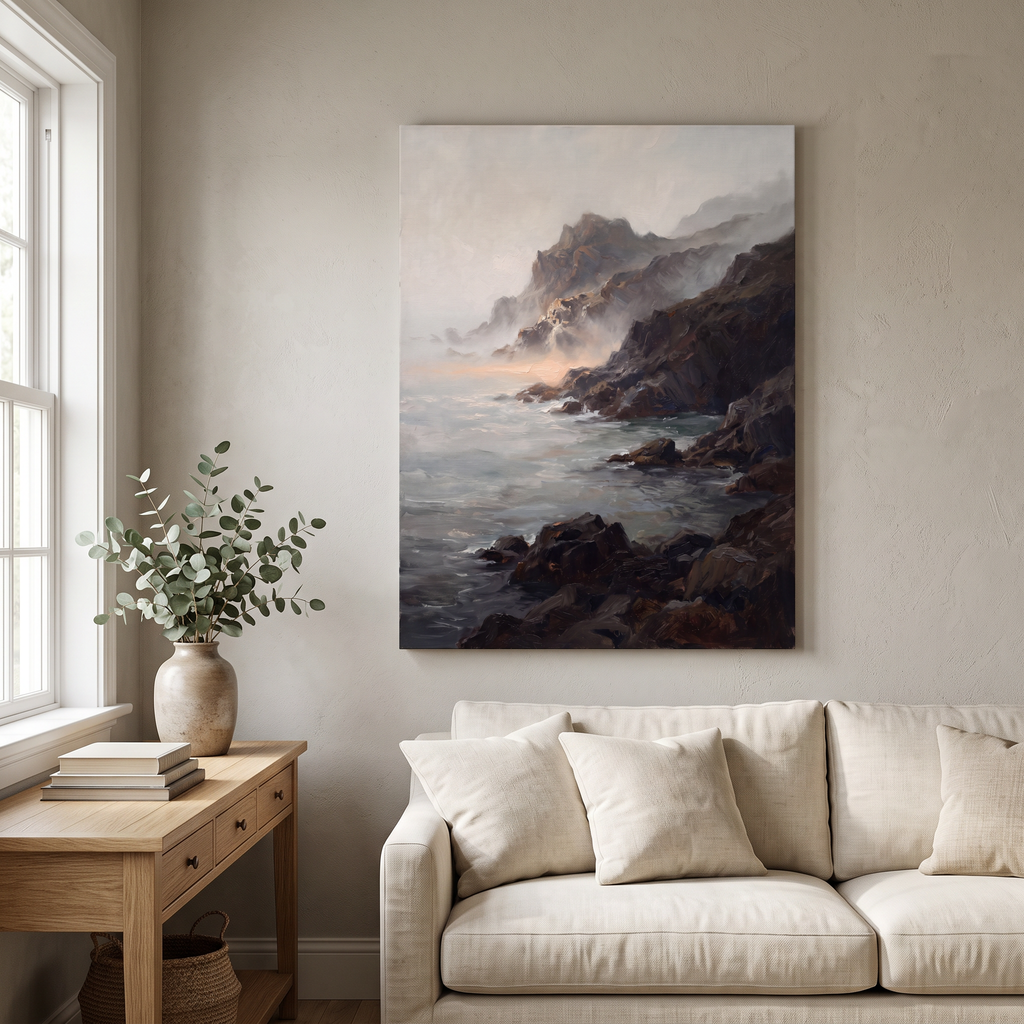 Large Coastal Wall Art For Living Room, Dramatic Seascape, Coastal Living Room Decor, Gift