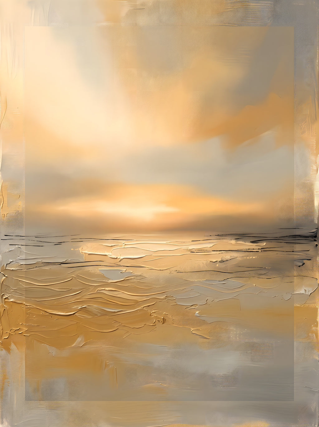 Golden Hour Horizon Canvas — canvas wall art, horizon, full artwork view, sunset coastal canvas wall art print | BloomWorld Art